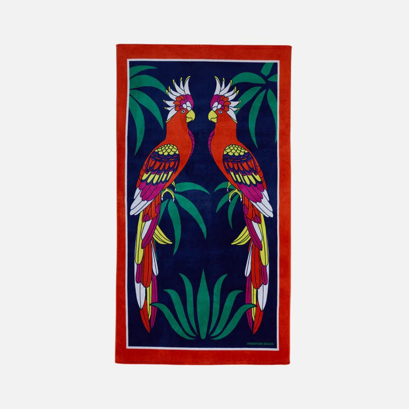 Animalia Parrots Beach Towel, 100x180cm