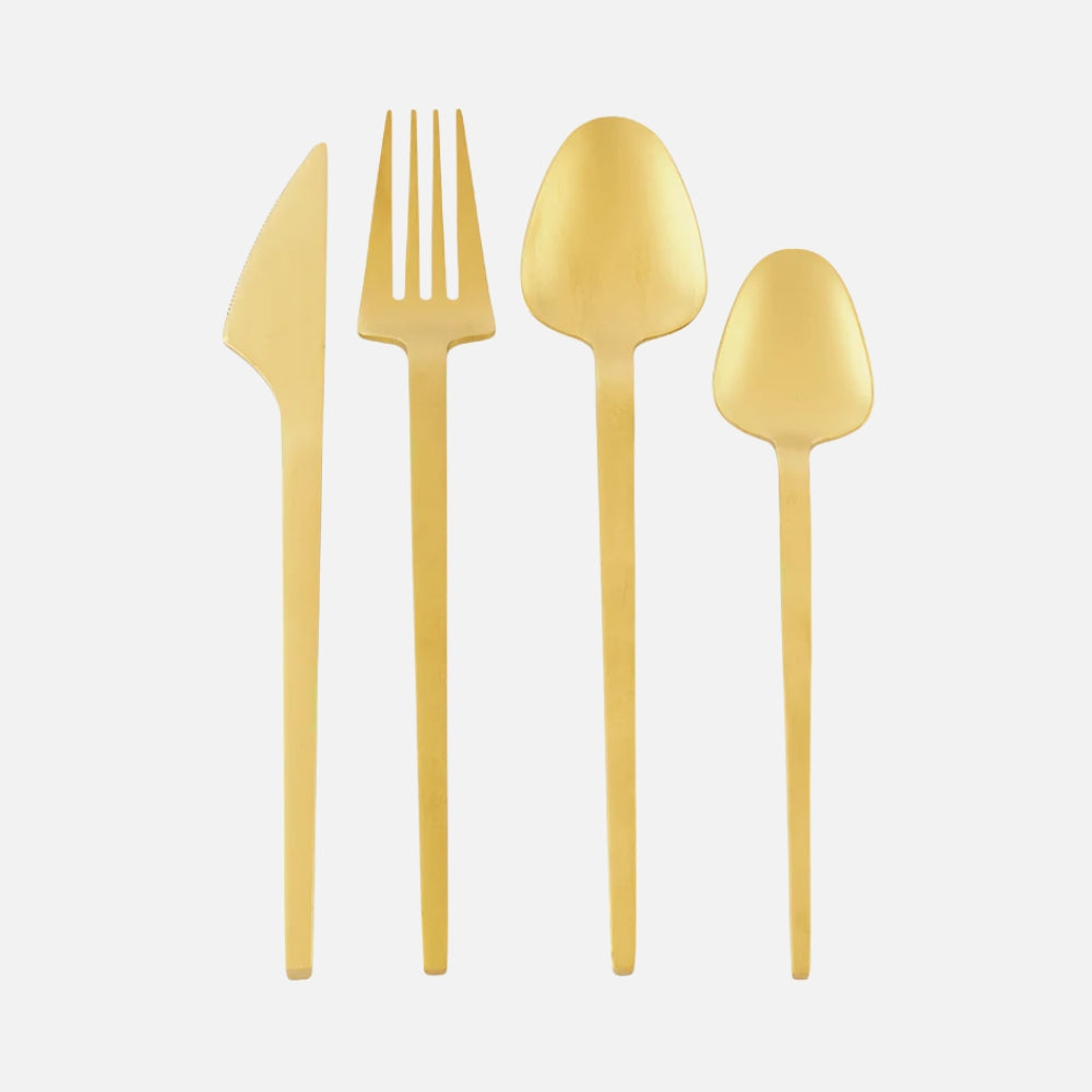 Vienna 24-Piece Brushed Gold Cutlery Set
