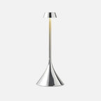 Steli Flat Dome Protable LED Table Lamp, Silver