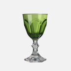 Mario Luca Giusti Dolce Vita Wine Glass, Green in synthetic crystal, front view