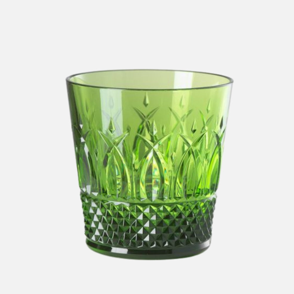 Mario Luca Giusti Nuova Italia Tumbler, Green in synthetic crystal, front view