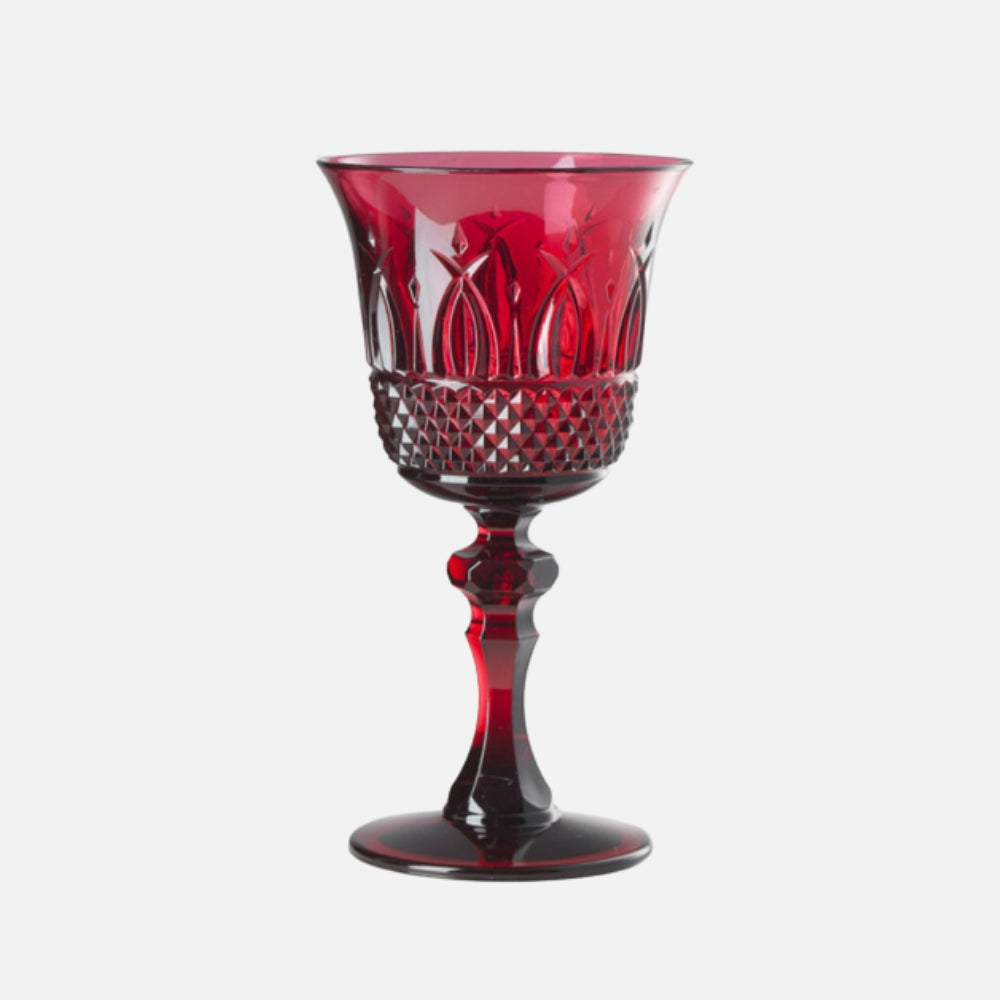 Mario Luca Giusti Nuova Italia Wine Glass, Ruby in synthetic crystal, front view