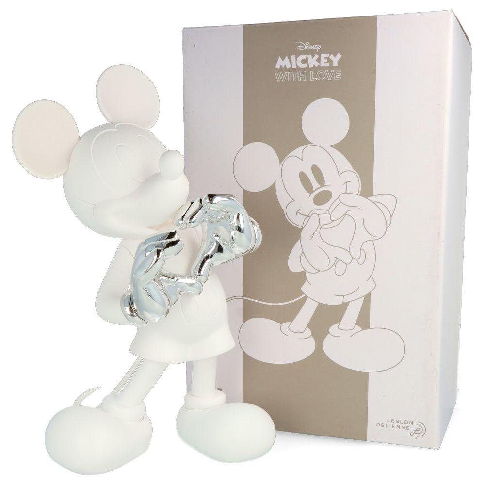Mickey With Love Small Figurine - White/Silver