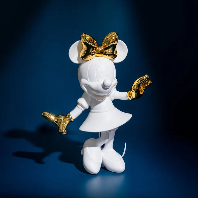 Minnie Welcome Bicolor Small Figurine - White/Gold