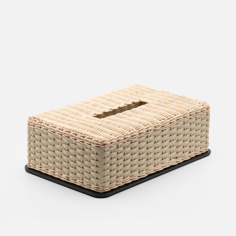Amiens Rattan Tissue Box, Ivory
