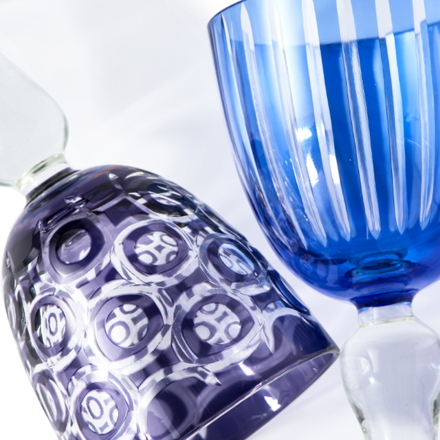 Cobalt Mixed Wine Glasses, Set of 6
