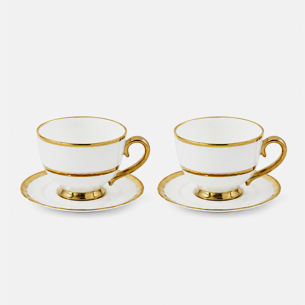 Golden Finds Tea, Set of 2 White