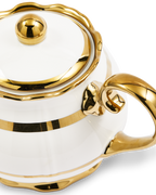 Golden Finds Tea Pot White