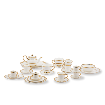 Golden Finds Tea Pot White