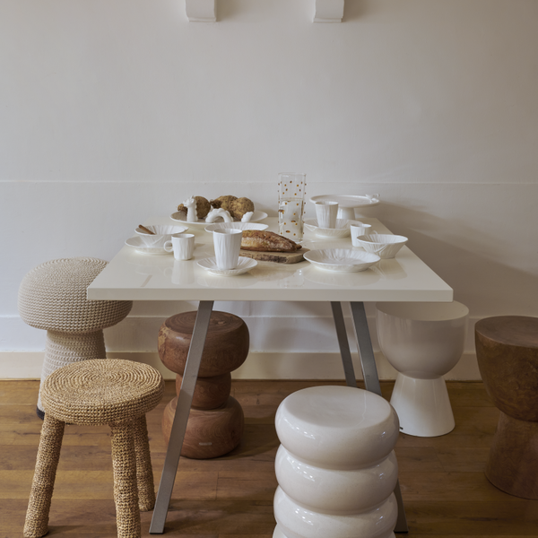 Tip Tap Stool, Beige