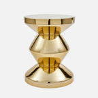 Zig Zag Metal Stool/ Side Table, Gold
