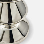 Zig Zag Metal Stool/ Side Table, Silver