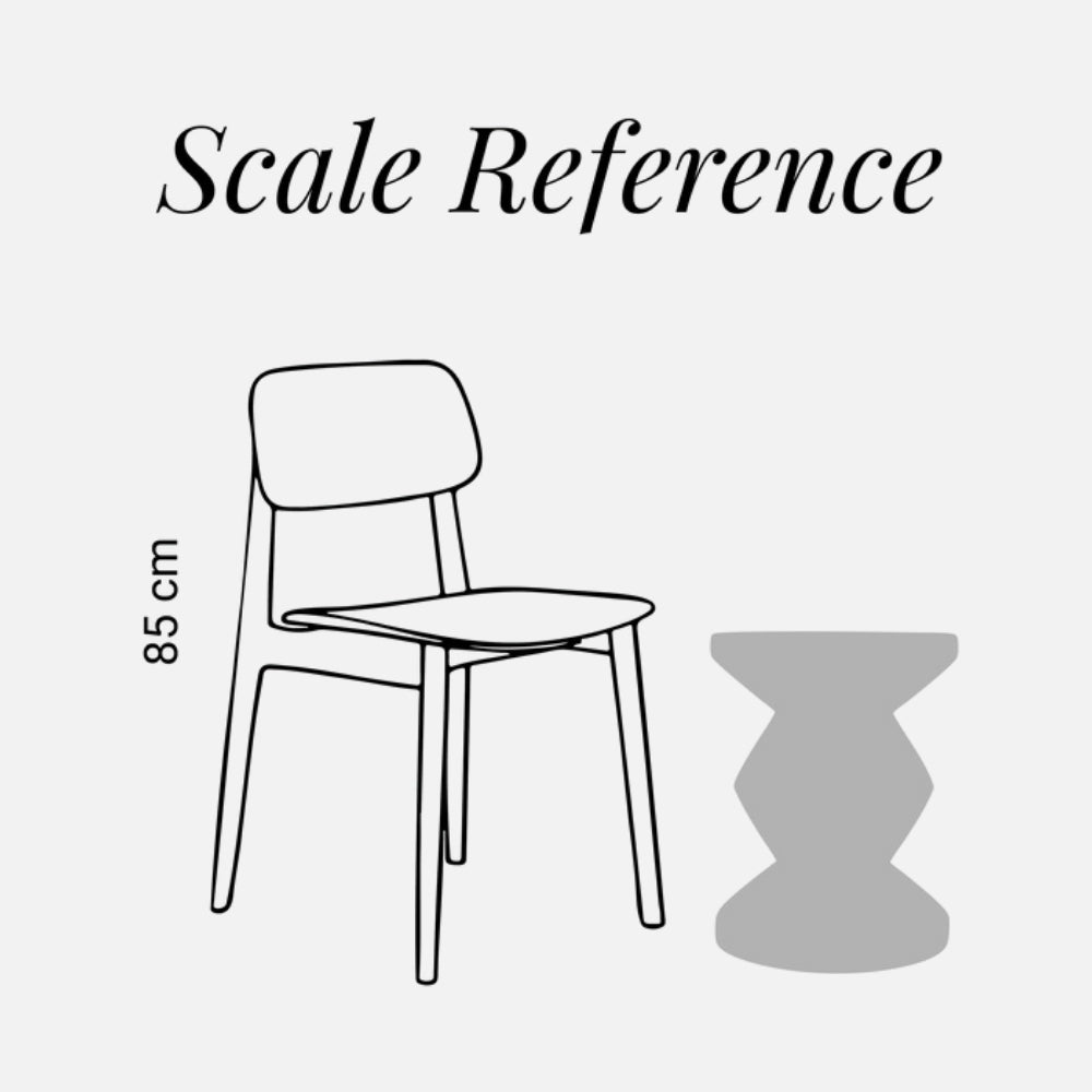 Zig Zag Metal Stool/ Side Table, Silver