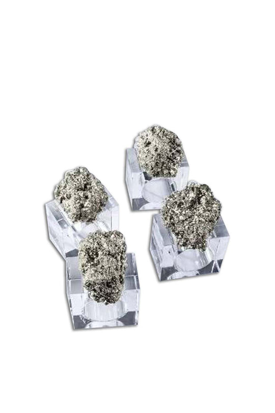 Pyrite Napkin Rings, Set of 4