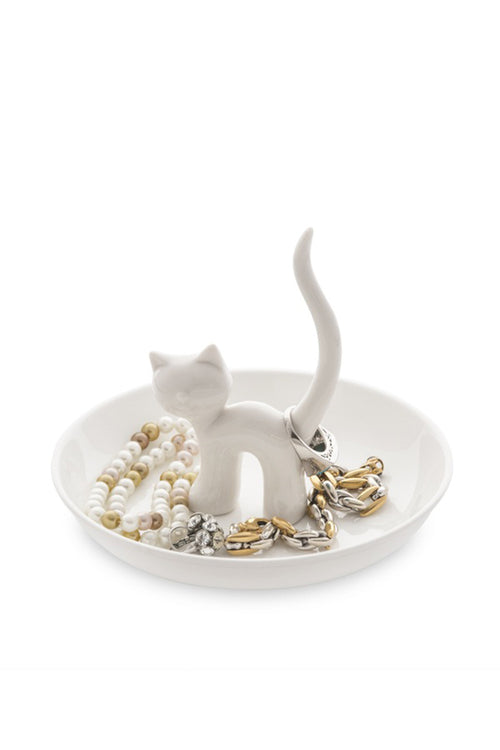 Gatto Ceramic Ring Holder, White