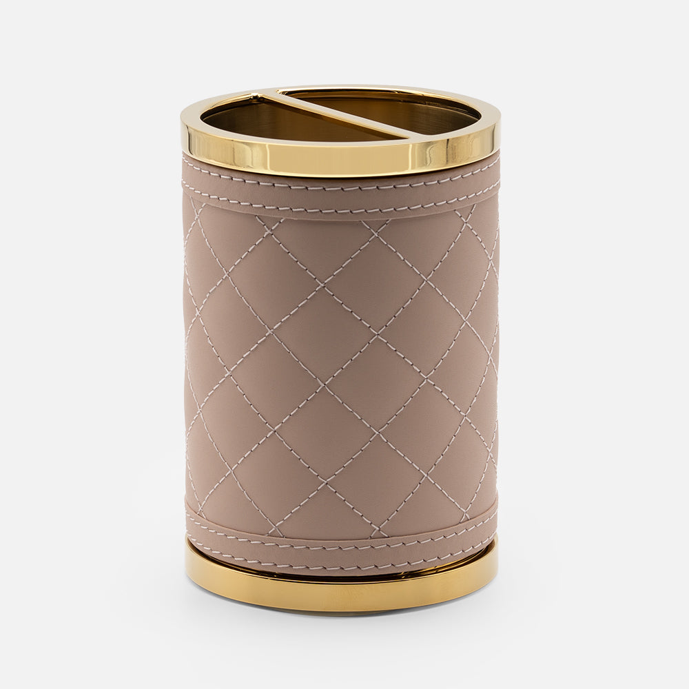 Riviere Alghero Diamonds Toothbrush Holder, Blush Pink, front view 2