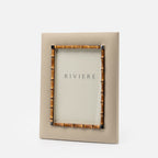 Bice Picture Frame Medium, Ivory/ Chrome