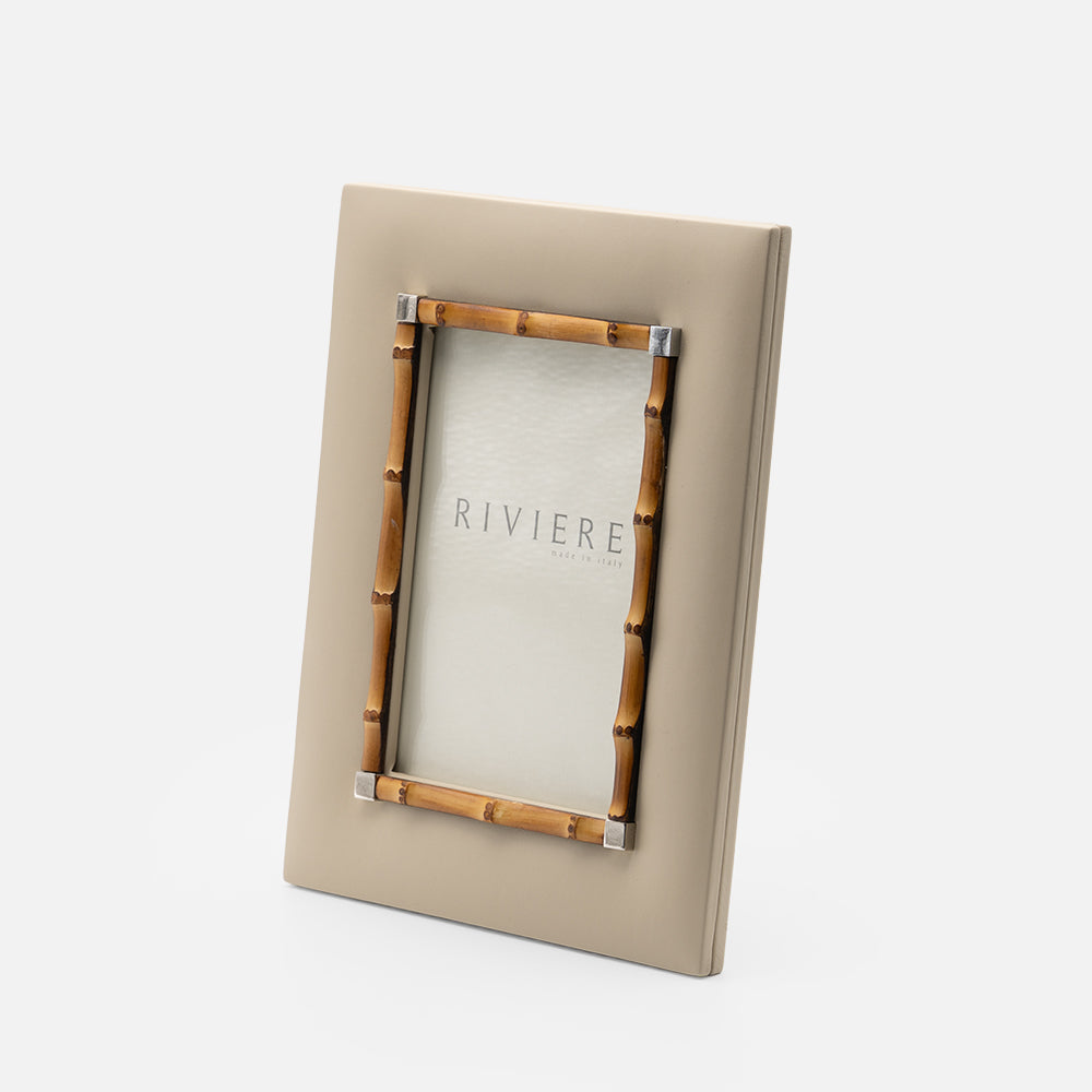 Riviere Bice Picture Frame, Small, Ivory & Chrome, side view 2