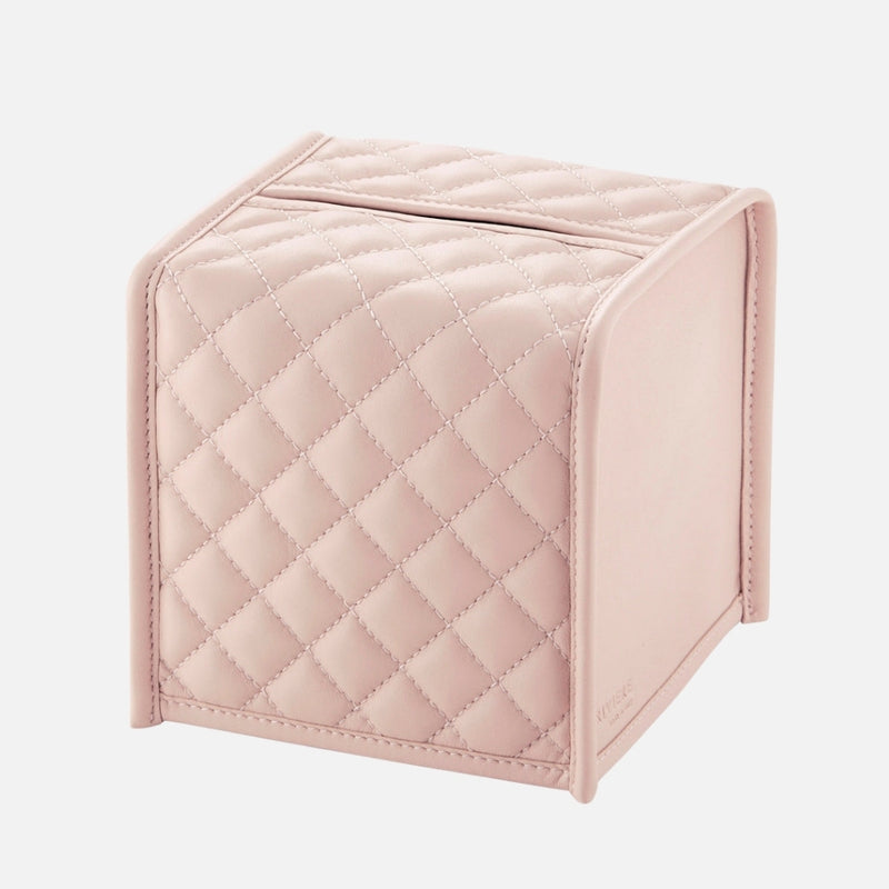 Elba Diamonds Square Tissue Holder, Blush Pink