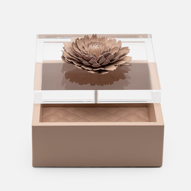 Fleur Dahlia Diamonds Square Box, Blush Pink, 17x17cm