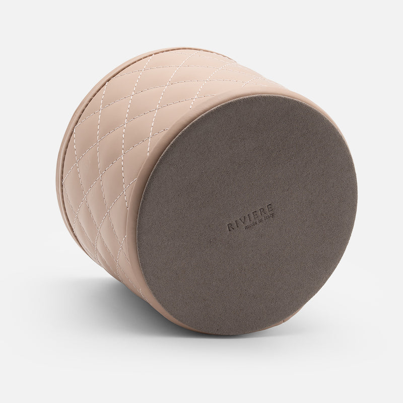 Jana Diamonds Leather Round Box, Blush Pink