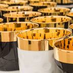 Champagne Goblet White, Rode Embossed