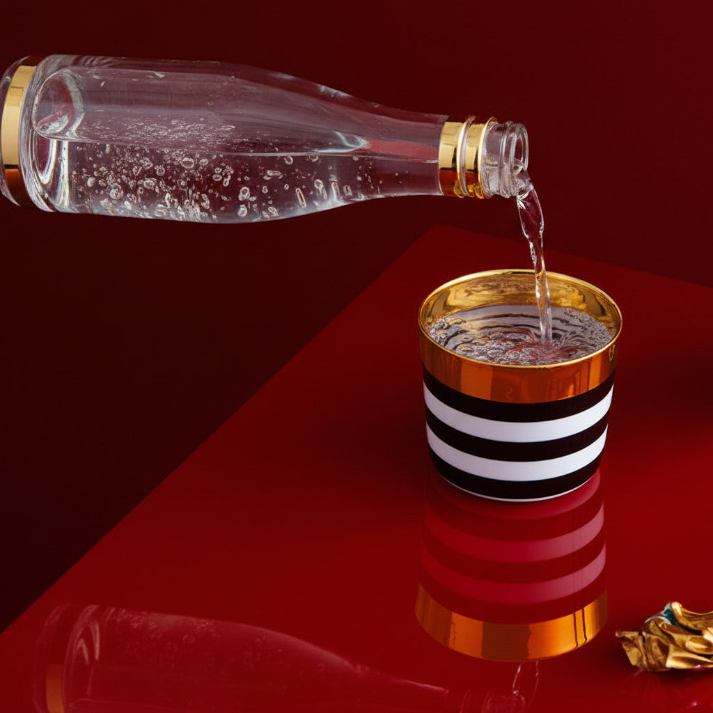 Sip-of-Gold Cross Stripes Champagne Goblet