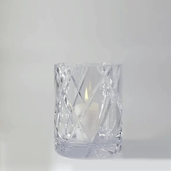 Classic Crystal Hurricane Lamp, Medium