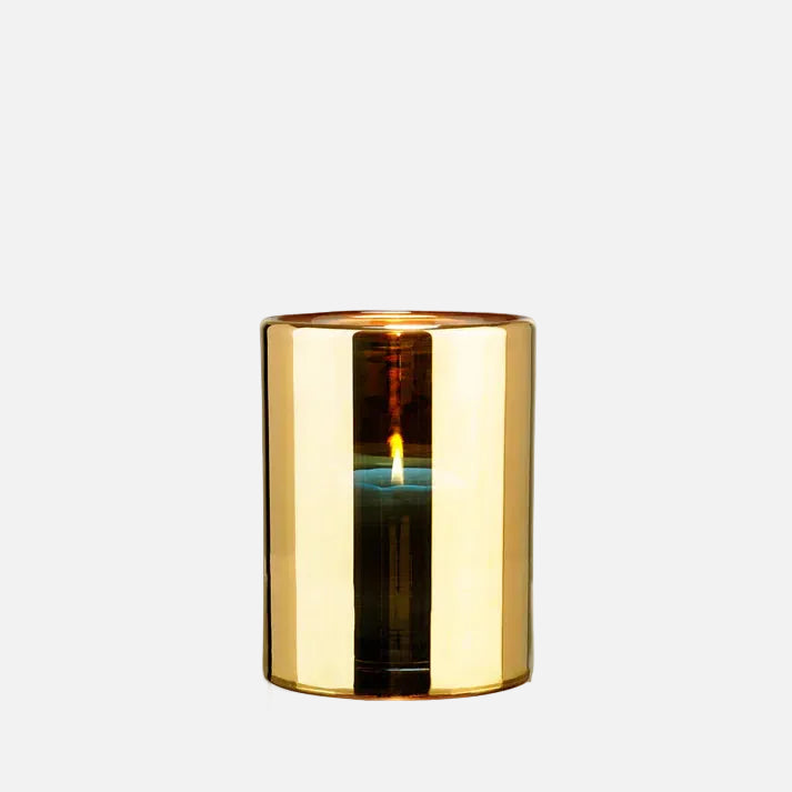 Gold Hurricane Lamp, Medium