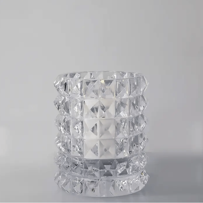 Stud Crystal Hurricane Lamp, Medium