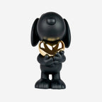 Snoopy Heart Small Figurine - Black/Gold