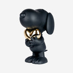 Snoopy Heart Small Figurine - Black/Gold