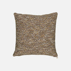 The Socialite Family Carino square cushion in brown and green tweed-effect fabric, 45x45cm, front view