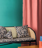 The Socialite Family Carino leopard jacquard rectangular cushion, 50x30cm, styled in a room setting