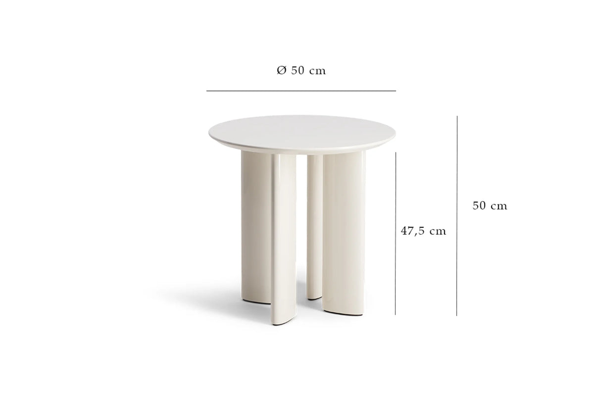 Carlotta Sidetable, White Lacquer  Beech, 50cm