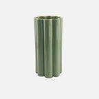 The Socialite Family Duetto Solo vase in almond green ceramic, 27cm, front view