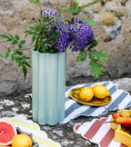 The Socialite Family Duetto Solo vase in almond green ceramic, 27cm, styled in a room setting