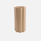The Socialite Family Duetto Solo vase in beige ceramic, 27cm, front view