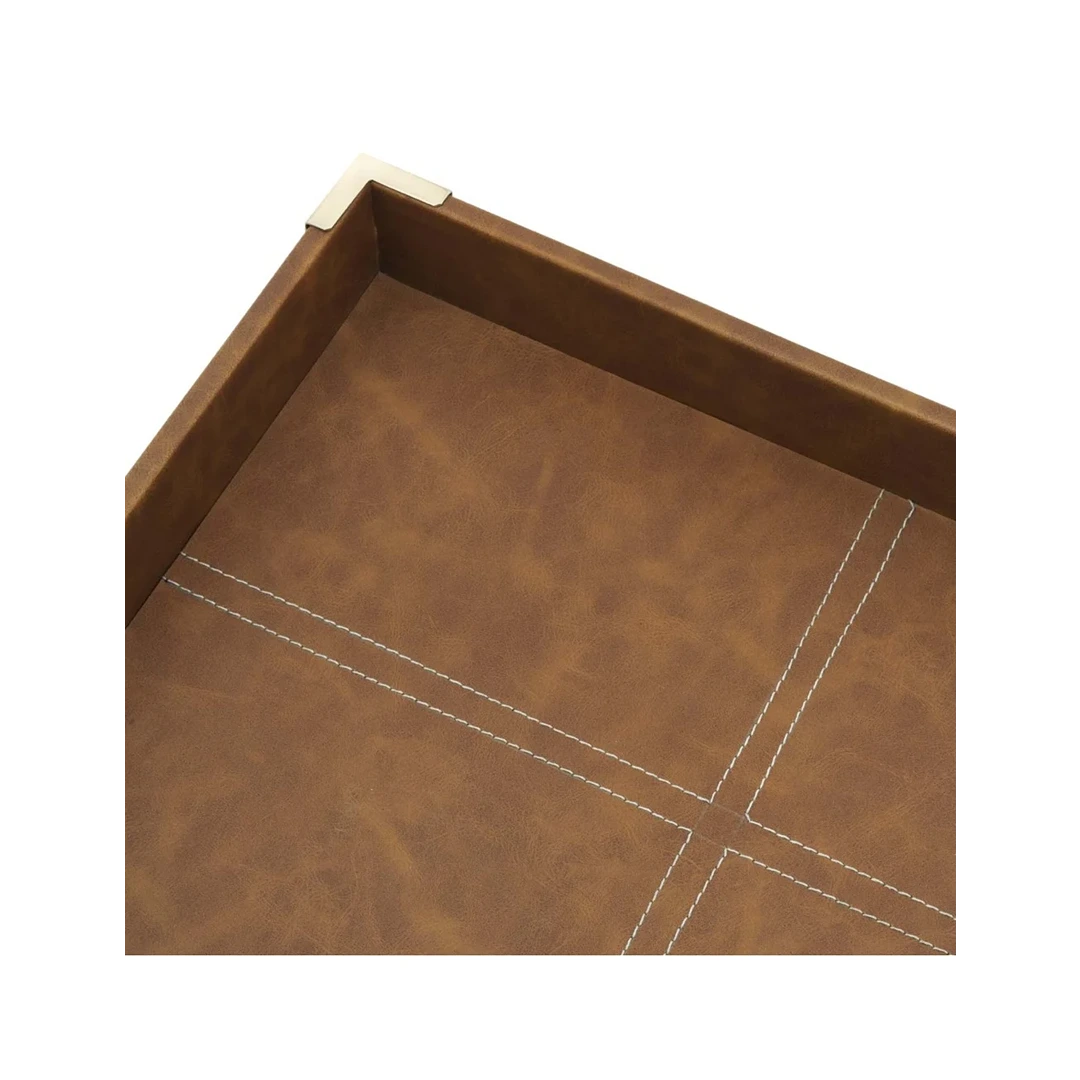 Abhika Hermitage Tray – Brown & Gold