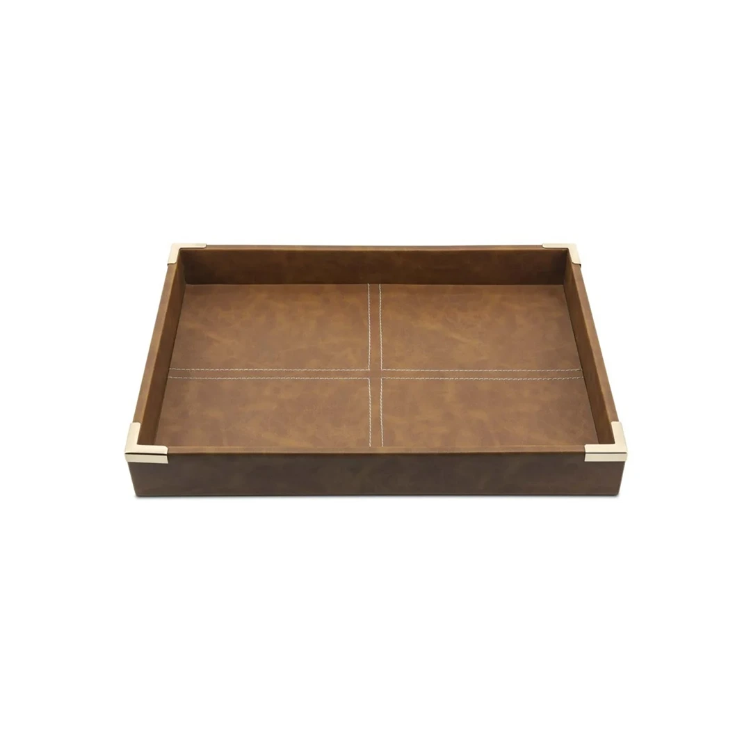 Abhika Hermitage Tray – Brown & Gold