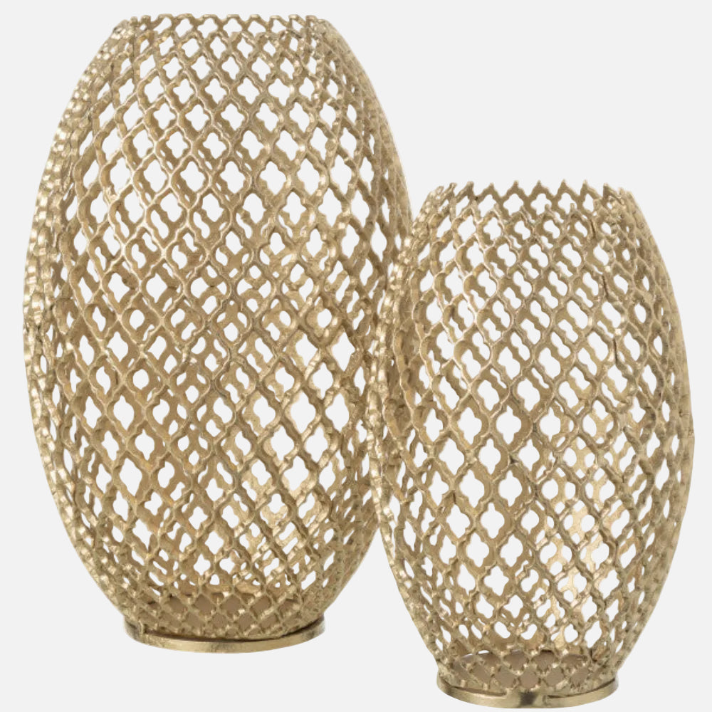 Small Gold Aluminum Floor Vase – Modern Decorative Vase