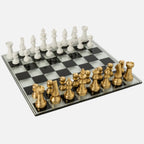 Gold & White Polyresin Chess Set – Deluxe Board 61 cm