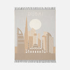 Vinas Burj Palm Trees Cashmere Wool Throw, front view