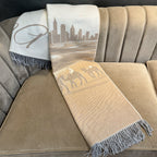 Vinas Dubai Desert Cashmere Wool Throw, styled in a room setting 2