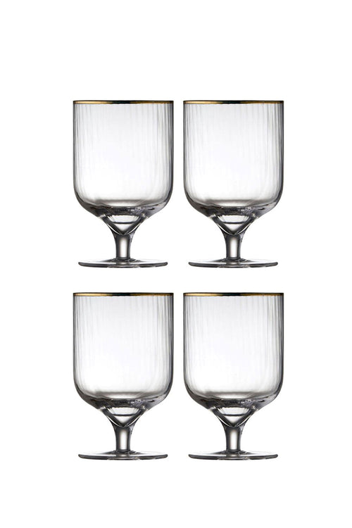 Palermo Gold Rim Stem Glass, Set of 4 - Maison7